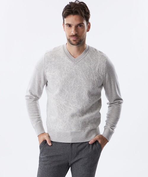 EPOCA UOMO セーター ニット ニードルパンチVネックニット メンズ  
