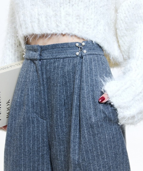 EIMY ISTOIRE（エイミーイストワール） スラックス パンツ パール