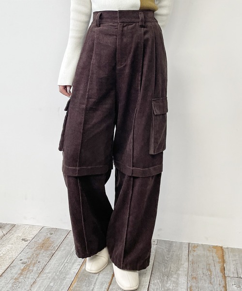 カーゴパンツ コーデュロイワイドパンツ レディース : ZOZOTOWN