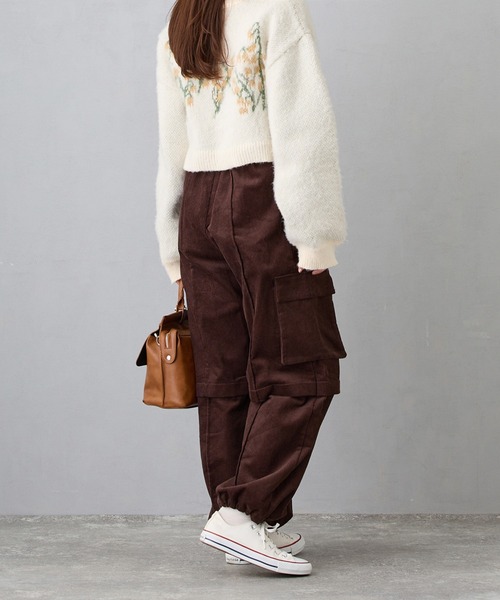 カーゴパンツ コーデュロイワイドパンツ レディース : ZOZOTOWN