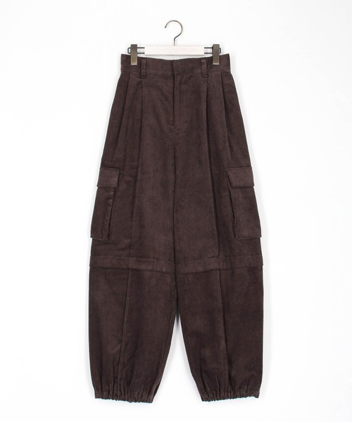 【DSQUARED2】パンツ コーデュロイ ブランドロゴ ワイドレッグ カーゴパンツ コーデュロイワイドパンツ レディース : ZOZOTOWN