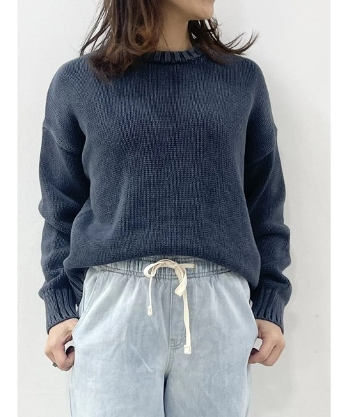 b4096【ギャップ】レディース　ニット　クルーネック　長袖　パープル　XS GAP ニット セーター リラックス クルーネックセーター