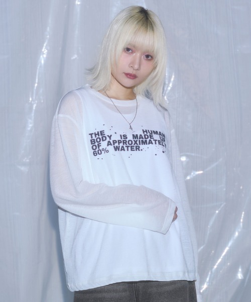 tシャツ グラフィックシアーロングTシャツ Y2K メンズ レディース