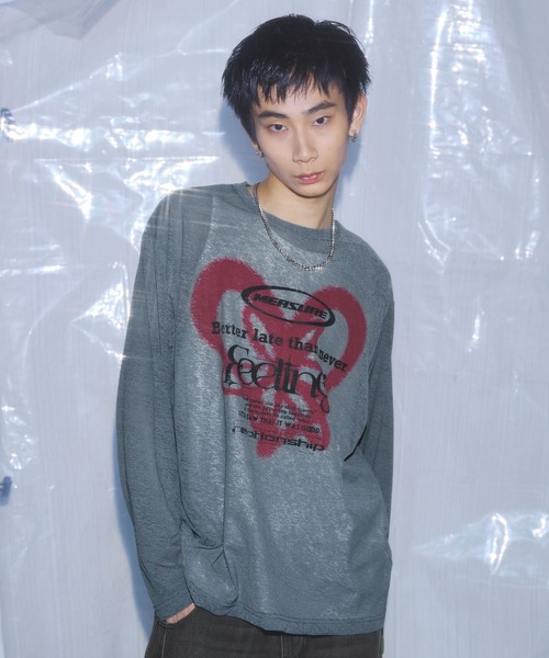 tシャツ グラフィックシアーロングTシャツ Y2K メンズ レディース