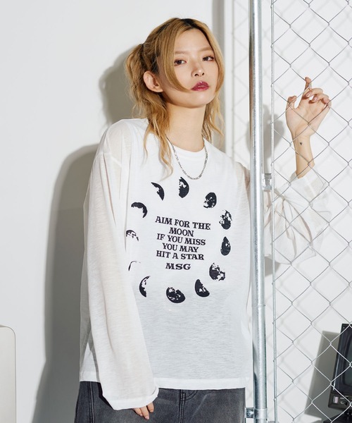 tシャツ グラフィックシアーロングTシャツ Y2K メンズ