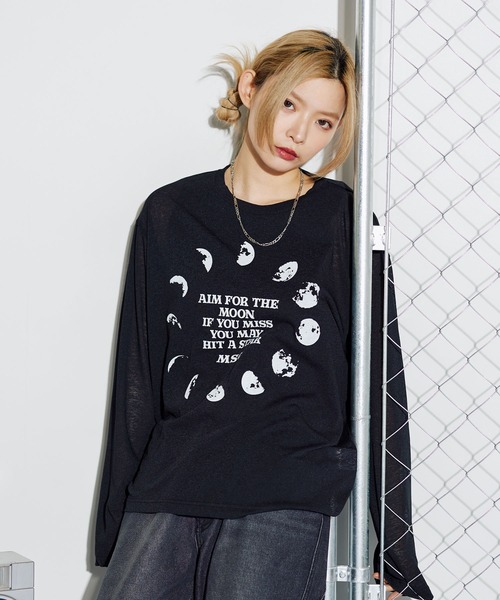 tシャツ グラフィックシアーロングTシャツ Y2K メンズ