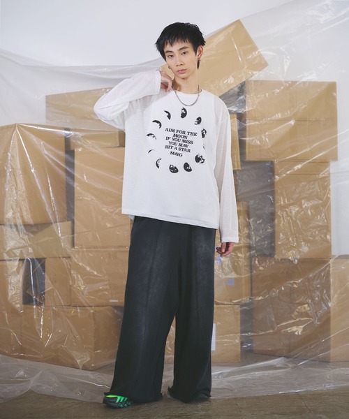 tシャツ グラフィックシアーロングTシャツ Y2K メンズ