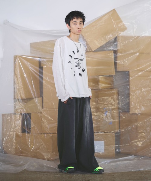 tシャツ グラフィックシアーロングTシャツ Y2K メンズ レディース
