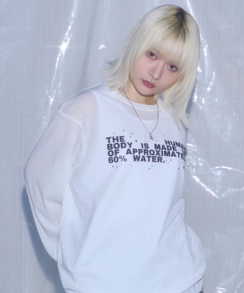 tシャツ グラフィックシアーロングTシャツ Y2K メンズ レディース