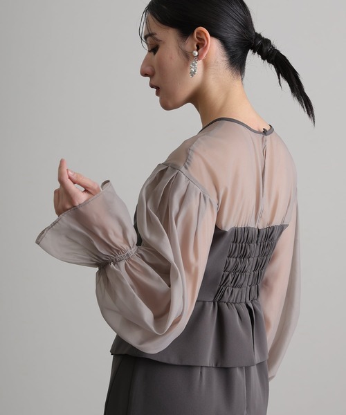 atlo（アトロ） ドレス 袖あり＆ミモレ丈同窓会ドレープビスチェ