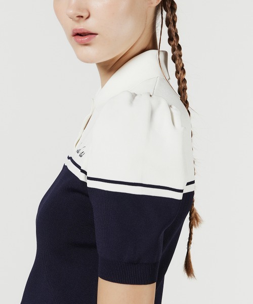 DOUBLE STANDARD CLOTHING パフスリーブポロシャツ DOUBLE STANDARD CLOTHING ポロシャツ パフスリーブポロシャツ
