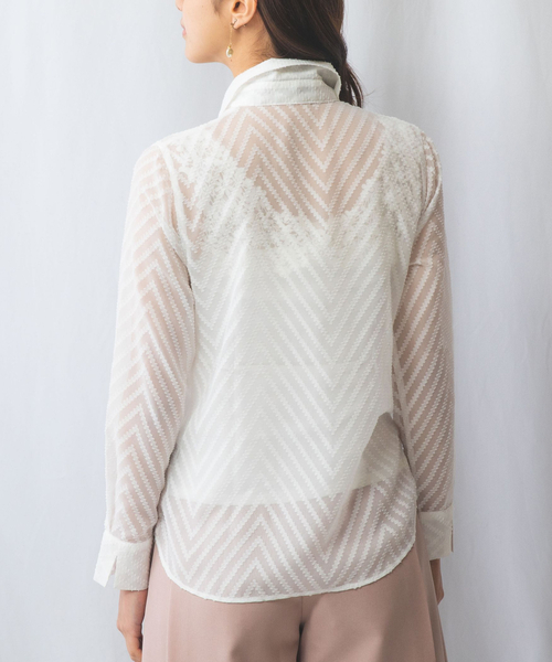 ナラカミーチェ（NARACAMICIE）/【NARACAMICIE】ジャガード長袖カシュクール NARACAMICIE（ナラカミーチェ） ブラウス シャツ 「NARACAMICIE