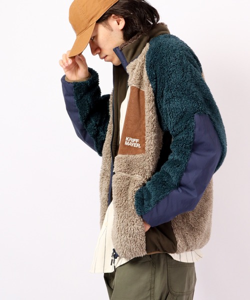 「KRIFF MAYER」 ジップアップブルゾン M ベージュ メンズ_画像2