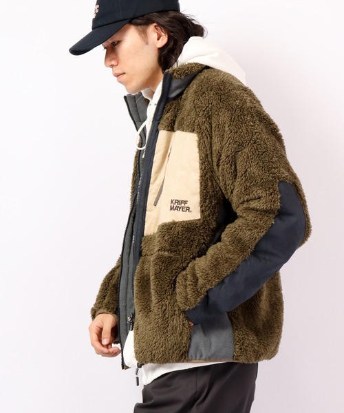 「KRIFF MAYER」 ジップアップブルゾン M ベージュ メンズ_画像9