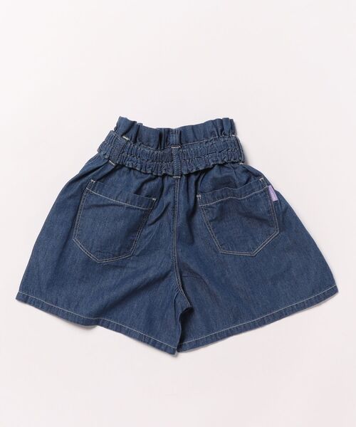 ライトデニムキュロット　綿100 L.COPECK ライトデニム バンダナリボン キュロット パンツ