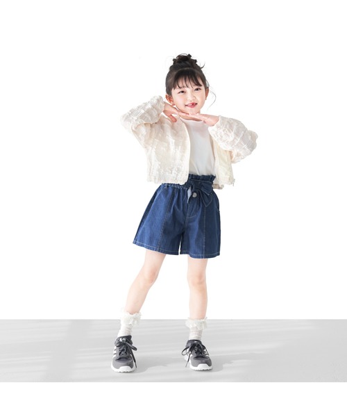 L.COPECK パンツ 綿100％ライトデニムキュロット キッズ 子供服