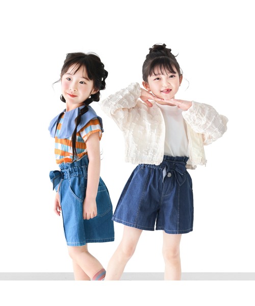 ライトデニムキュロット　綿100 L.COPECK パンツ 綿100％ライトデニムキュロット キッズ 子供服