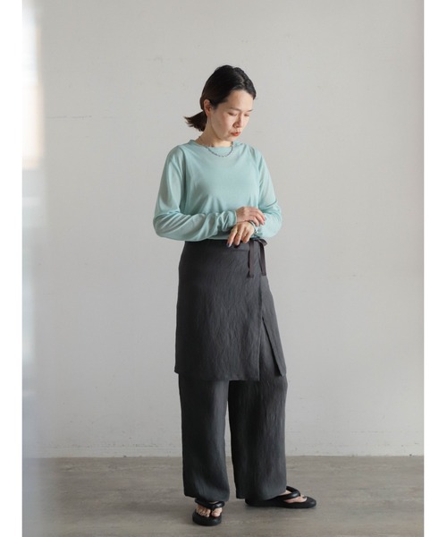 【40%OFF】フィルデフェール FIL DE FER シアーポリ クルーネック ロングスリーブ Tシャツ 10-1-08-217-5-1 レディース FIL DE FER 【40%OFF】フィルデフェール シアーポリ クルー