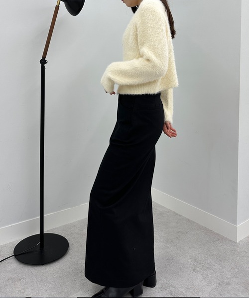 「solleim」 ニットカーディガン M チャコールグレー レディース_画像4