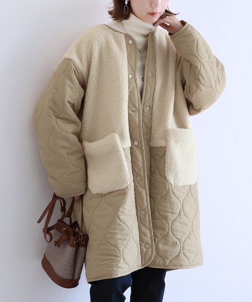 「reca」 ノーカラーコート L ブラック レディース_画像7