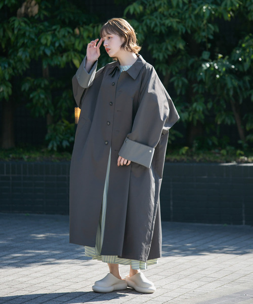 「KBF」 ステンカラーコート 36 ベージュ レディース_画像5