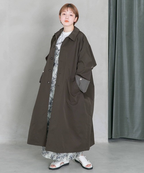 「KBF」 ステンカラーコート 36 ベージュ レディース_画像6