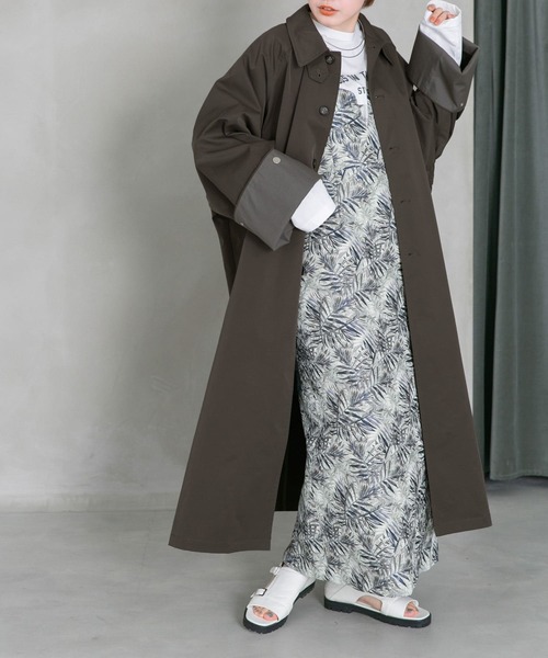 「KBF」 ステンカラーコート 36 ベージュ レディース_画像9