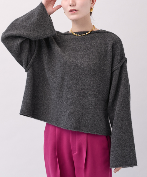 「VERMEIL par iena」 長袖ニット - ホワイト レディース_画像3