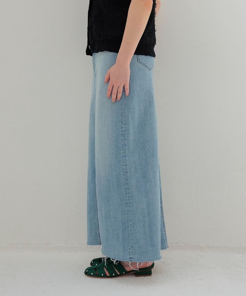 美品✨ヤヌーク デニムスカート ロング丈 フロントスリット インディゴ 銀ボタン スリットロングスカート | スカート | YANUK ONLINE STORE