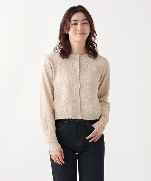 Afternoon Tea（アフタヌーンティー） カーディガン 透かし編みクルー