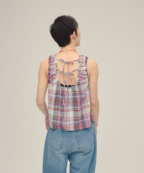 ブラウス シャツ 「eL」Made In India Madras Check Blouse/319875 