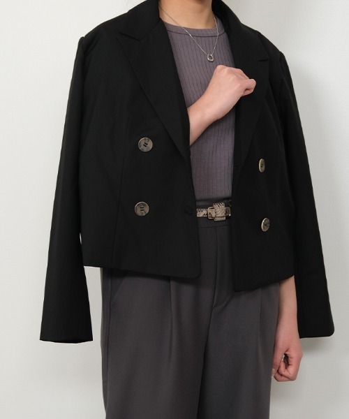 ジャケット テーラードジャケット ショート丈テーラードジャケット