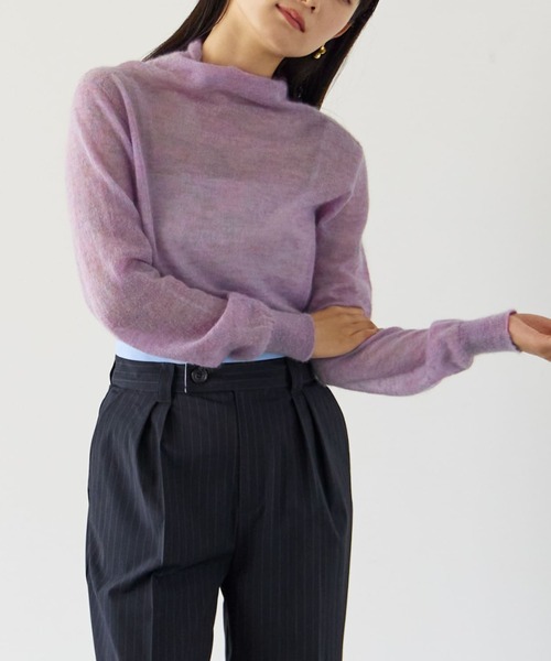 ニット セーター シースルーモヘヤニット 「低身長・小柄女性」 レディース