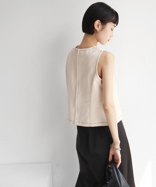 タンクトップ ノースリーブ boucle stripe sleeveless レディース sedacle girl タンクトップ ノースリーブ リンガーニットタンク