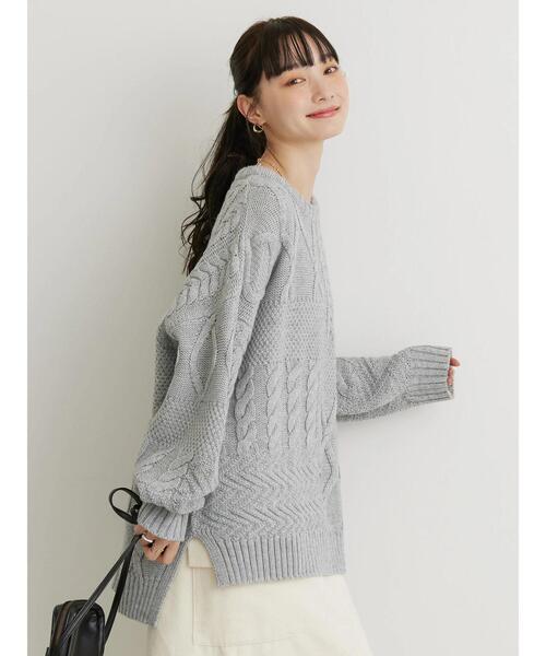 「AMERICAN HOLIC」 長袖ニット M パープル レディース_画像3