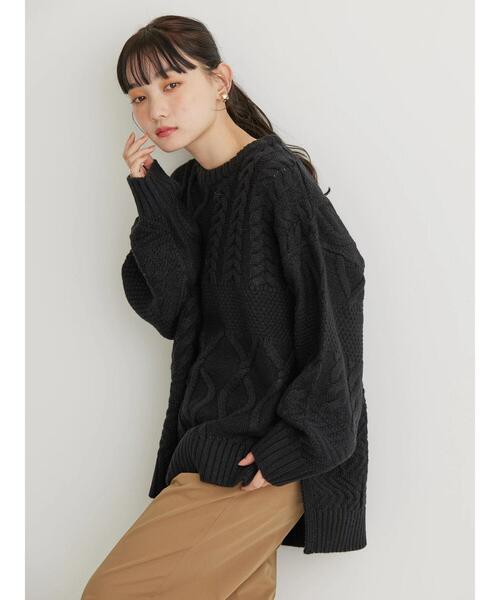 「AMERICAN HOLIC」 長袖ニット M パープル レディース_画像4