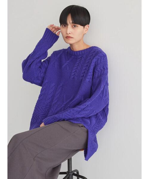 「AMERICAN HOLIC」 長袖ニット M パープル レディース_画像6