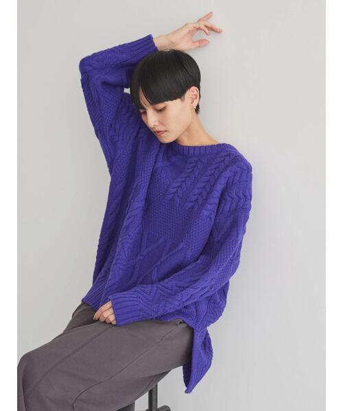 「AMERICAN HOLIC」 長袖ニット M パープル レディース_画像7