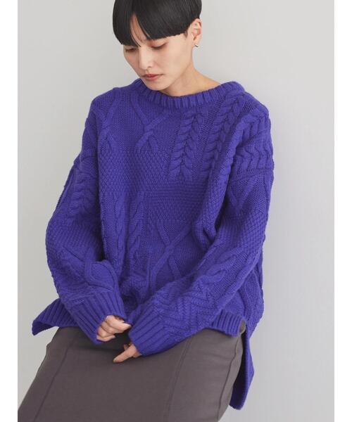 「AMERICAN HOLIC」 長袖ニット M パープル レディース_画像8