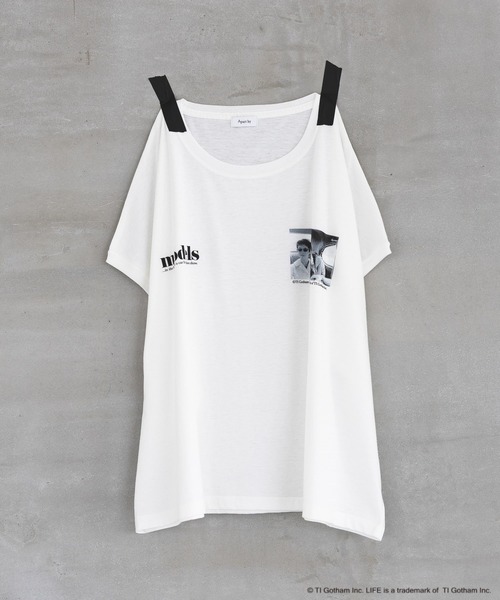 MARIED'OR フレンチスリーブ Tシャツ ホワイト MARIED'OR マリードール ポリツイード 刺繍 脇タックフレンチ