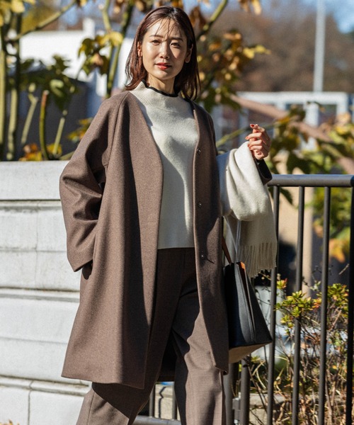 GLOBAL WORK（グローバルワーク） ノーカラーコート LARGE ブラウン系