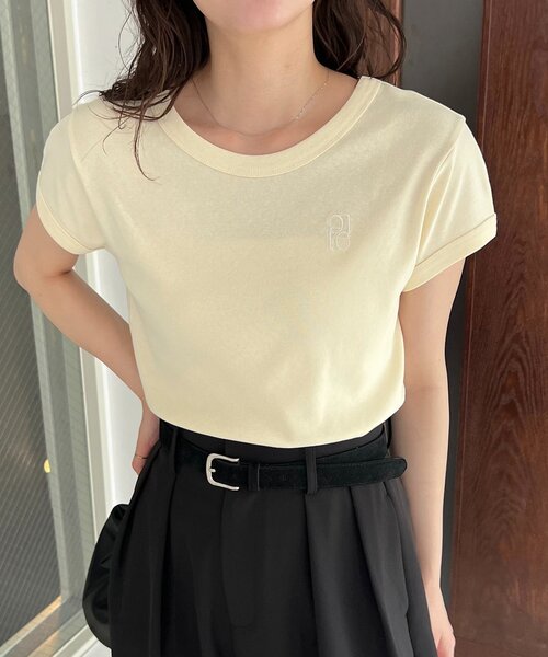 CAPRICIEUX LE MAGE ラウンドスリーブTシャツ CAPRICIEUX LE'MAGE｜【デイリー使いに◎】ラウンドスリーブT