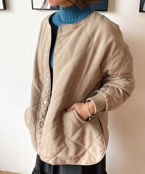 「archives」 ノーカラージャケット MEDIUM アイボリー レディース_画像2