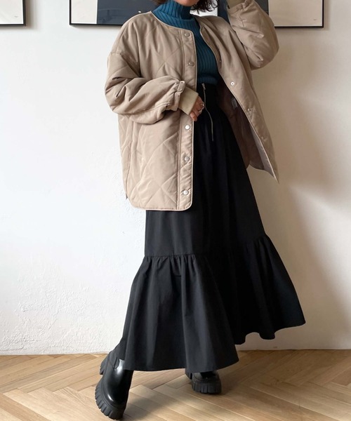 「archives」 ノーカラージャケット MEDIUM アイボリー レディース_画像3