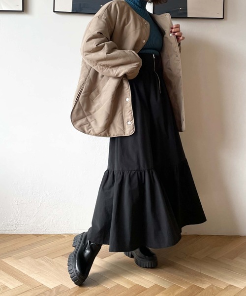 「archives」 ノーカラージャケット MEDIUM アイボリー レディース_画像4