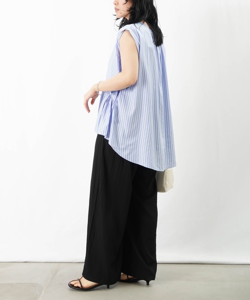 ブラウス シャツ LC/LLL ペイズリーギャザーブラウス レディース LADY LUCK LUCA ブラウス シャツ LC/LLL ストライプギャザー