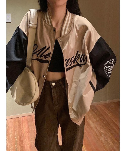 「DEVICE」 スタジャン FREE ブラウン レディース_画像3