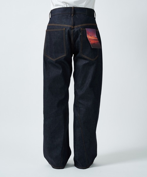 デニム・ジーパン IONSEOUL Rodin Reverse Bermuda Denim JE993 WASHED DENIM HOLLOWED OUT PANTS|JOHN LAWRENCE SULLIVAN