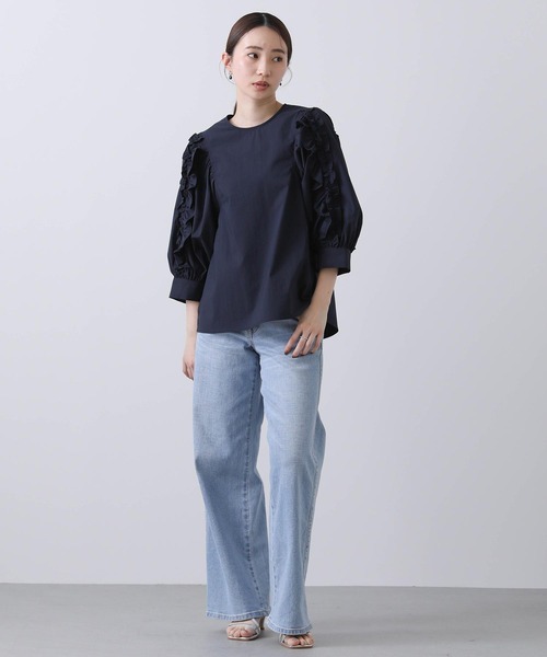 「Gready Brilliant」 「AuieF」7分袖ブラウス 38 ダークネイビー レディース_画像2