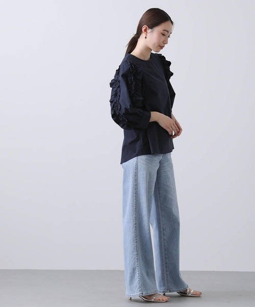 「Gready Brilliant」 「AuieF」7分袖ブラウス 38 ダークネイビー レディース_画像3